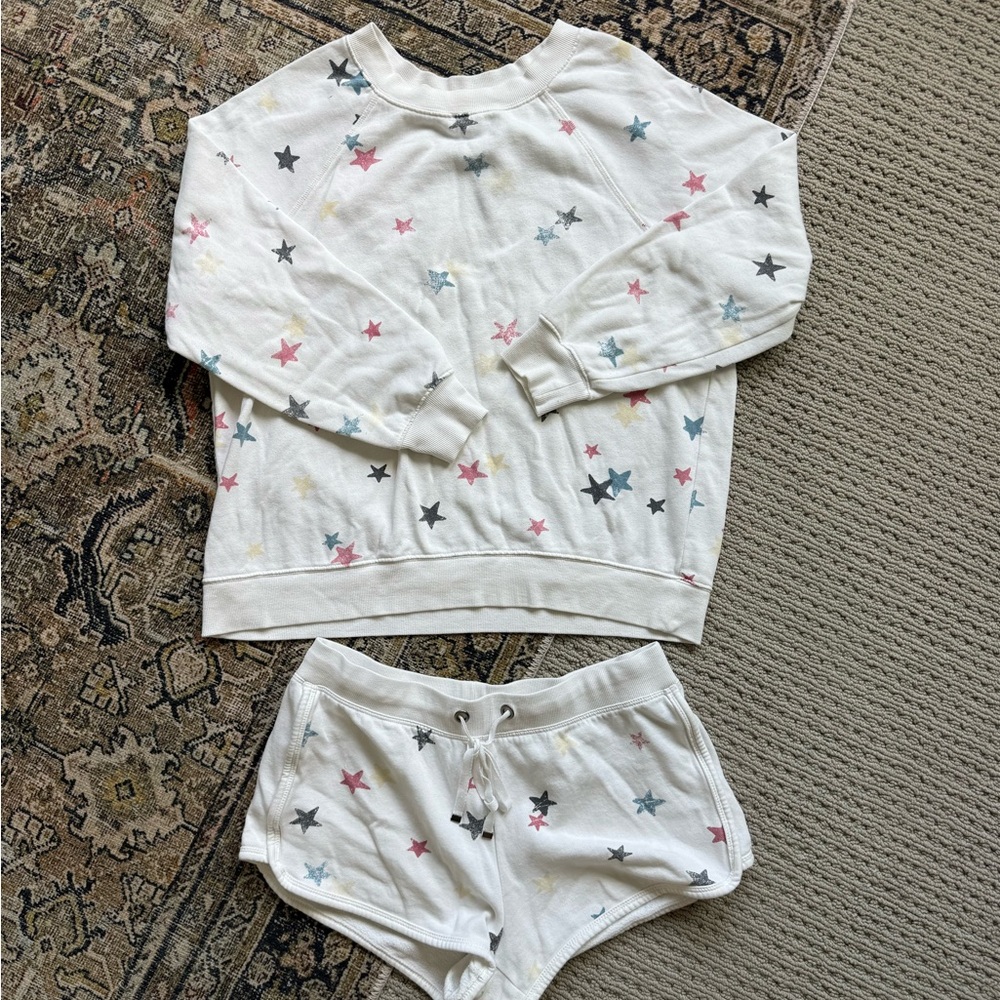 Z Supply Kids Pajama Set - White with Colorful Stars